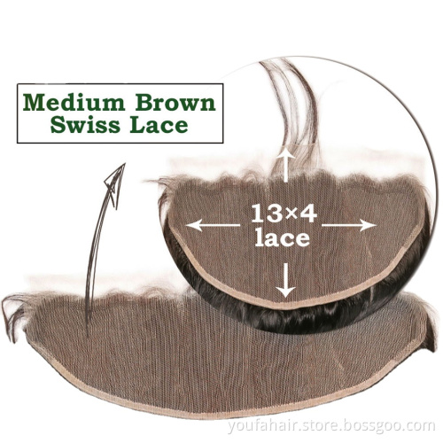 Deep Wave 13x4 Lace Frontal Closure Pre Plucked Natural Hairline with Baby Hair Ear to Ear Remy Human Hair Lace Frontal Closures